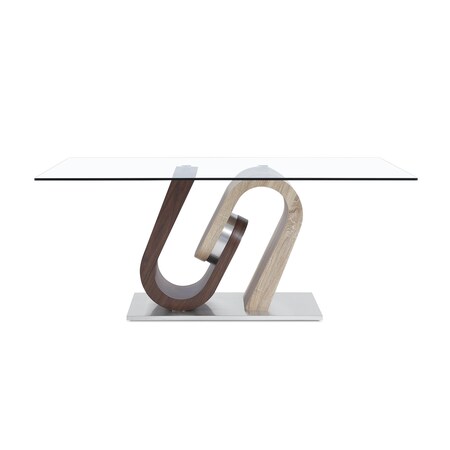 Global Furniture Usa Contemporary 12mm Tempered, Brushed, Paper D4126 Dining Table 3190